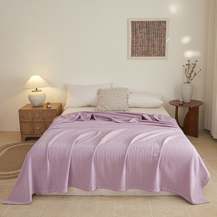 悦然毛巾被 2025新款棉缇锦梦全棉夏用毛巾被盖毯 棉缇锦梦浅紫