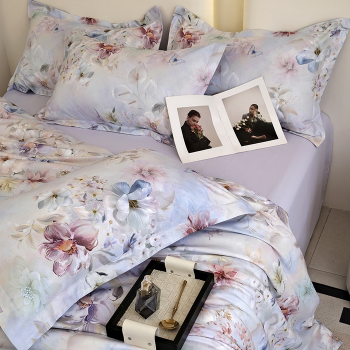 91家纺网 家纺一手货源 找家纺 典雅家纺 2025新款艾阳暖棉印花四件套 兰亭序