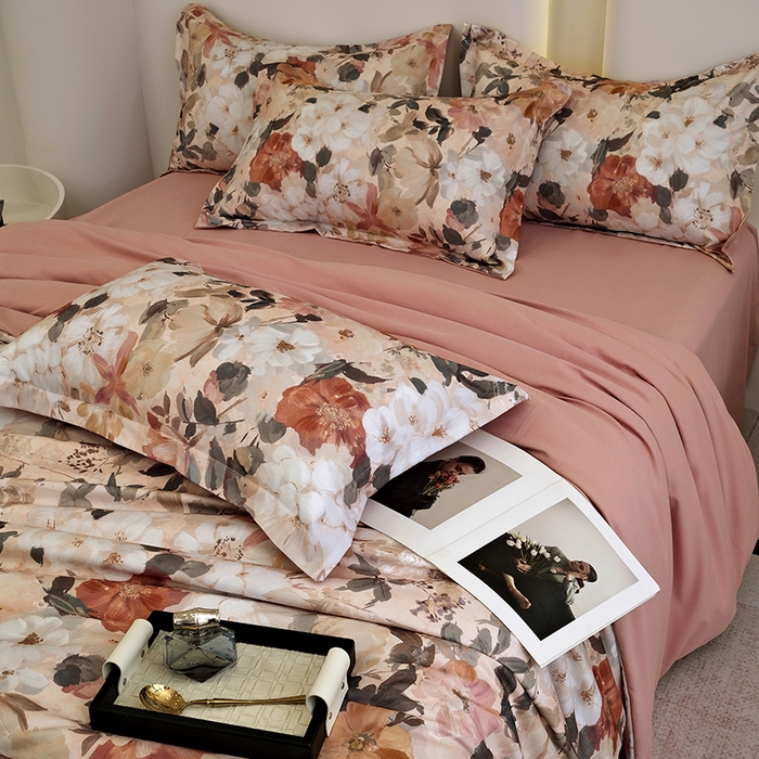 91家纺网 家纺一手货源 找家纺 典雅家纺 2025新款艾阳暖棉印花四件套 梦巴黎