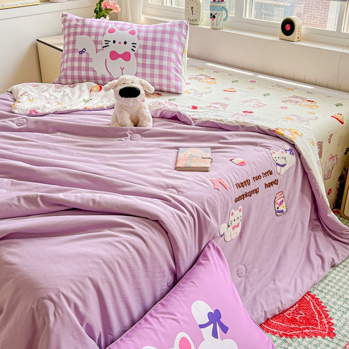 91家纺网 家纺一手货源 找家纺 一霖家纺 2025新款高克重云朵毛巾绣夏被 糖果罐头