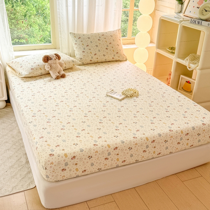 91家纺网 家纺一手货源 找家纺 仟网汇 2025新款云感棉双层纱床笠 高西地