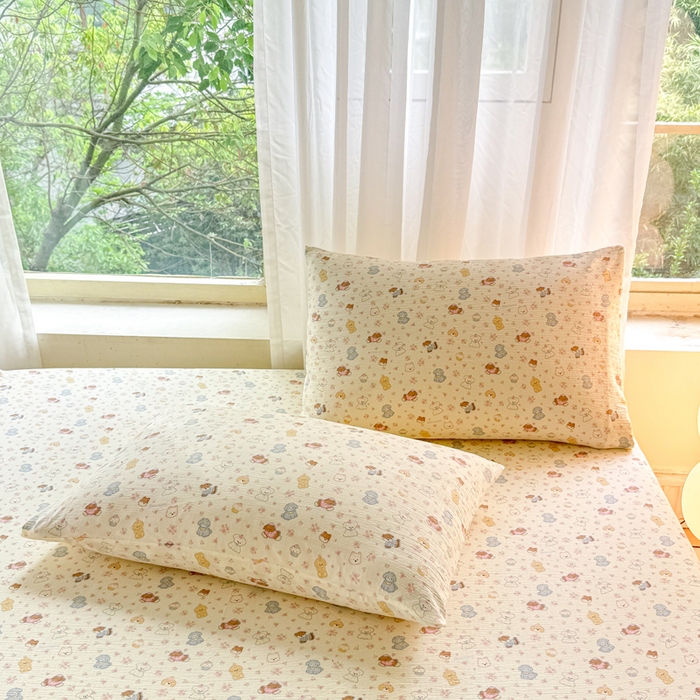 91家纺网 家纺一手货源 找家纺 仟网汇 2025新款云感棉双层纱床笠 高西地