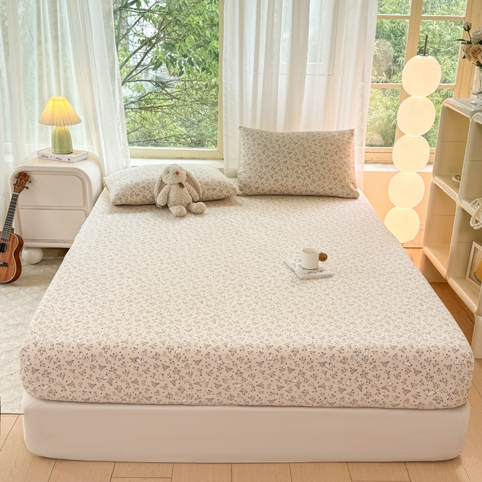 仟网汇 2025新款云感棉双层纱床笠 花间兔