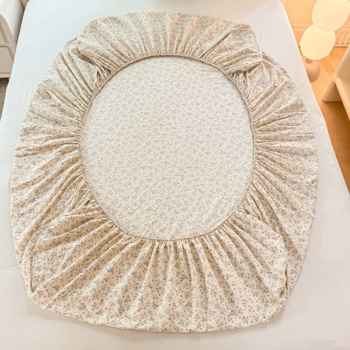 91家纺网 家纺一手货源 找家纺 仟网汇 2025新款云感棉双层纱床笠 花间兔