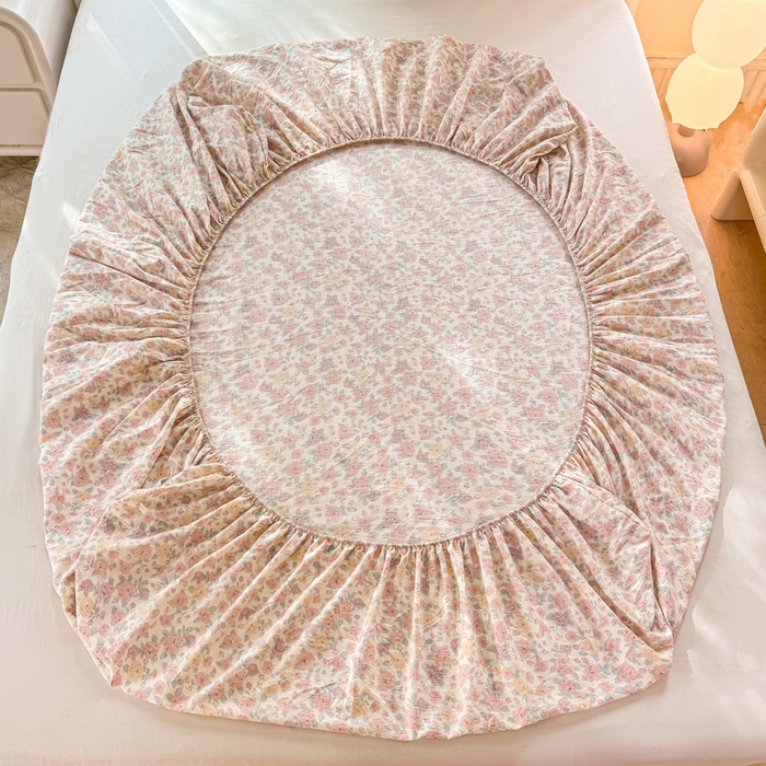 91家纺网 家纺一手货源 找家纺 仟网汇 2025新款云感棉双层纱床笠 十里桃花