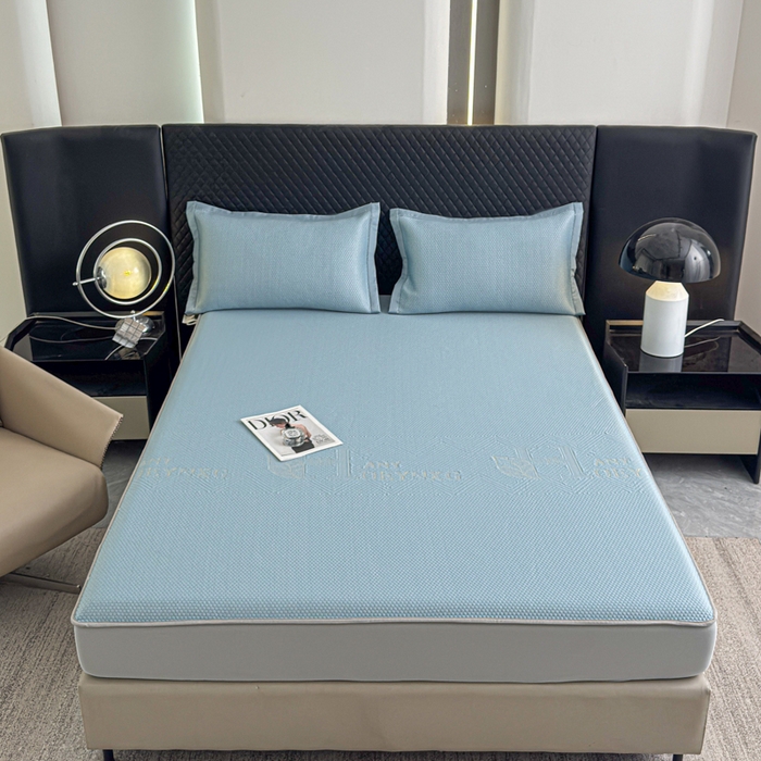 91家纺网 家纺一手货源 找家纺 （总）瑞兴纺 2025新款高分子PE软凉席绣花款床笠款