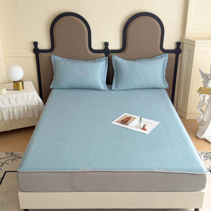 91家纺网 家纺一手货源 找家纺 （总）瑞兴纺 2025新款高分子PE软凉席绣花款床笠款