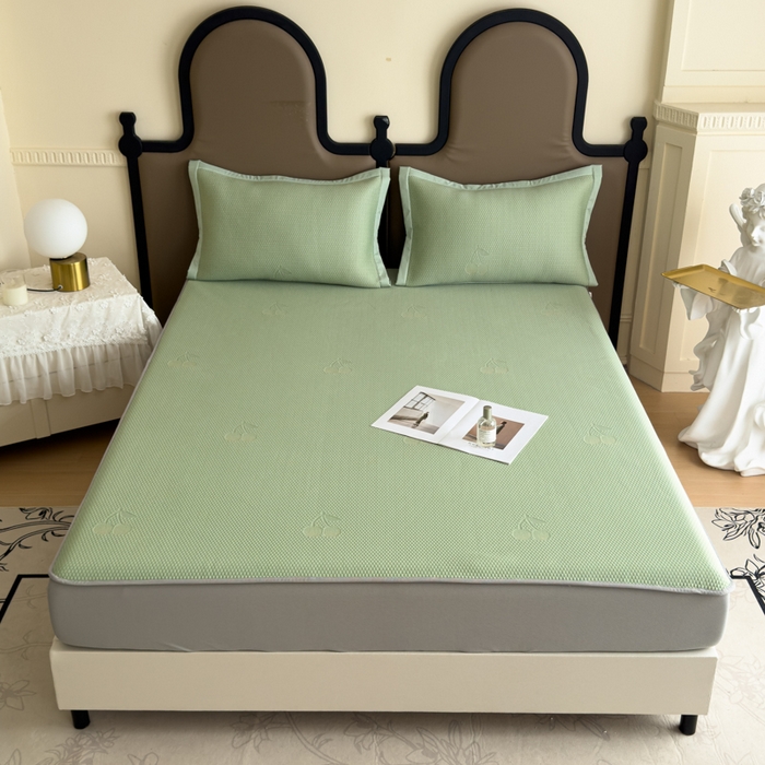 91家纺网 家纺一手货源 找家纺 （总）瑞兴纺 2025新款高分子PE软凉席绣花款床笠款