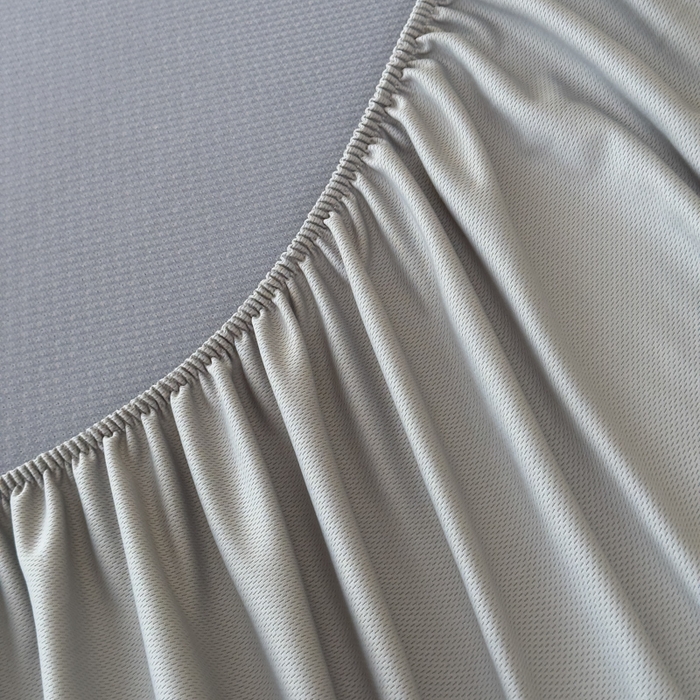 91家纺网 家纺一手货源 找家纺 瑞兴纺 2025新款高分子PE软凉席绣花款床笠款 床笠款-花之语-灰