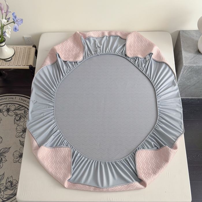 91家纺网 家纺一手货源 找家纺 （总）瑞兴纺 2025新款高分子PE软凉席绣花款床笠款