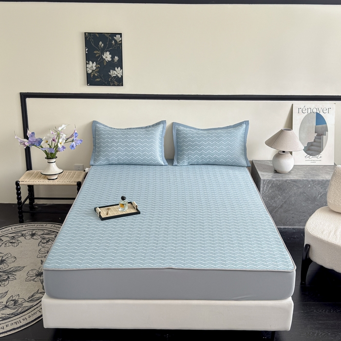 91家纺网 家纺一手货源 找家纺 （总）瑞兴纺 2025新款高分子PE软凉席绣花款床笠款