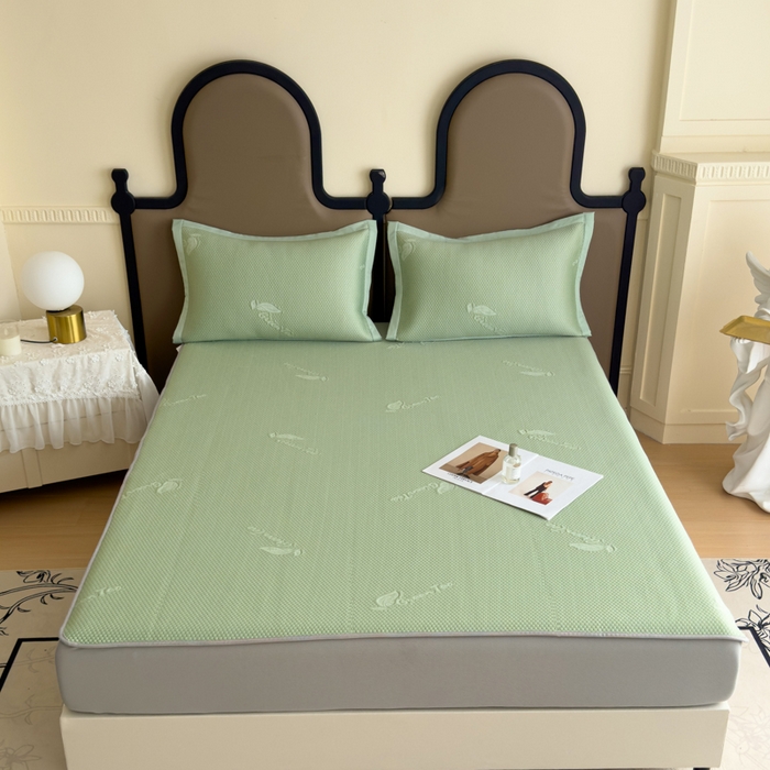 91家纺网 家纺一手货源 找家纺 （总）瑞兴纺 2025新款高分子PE软凉席绣花款床笠款