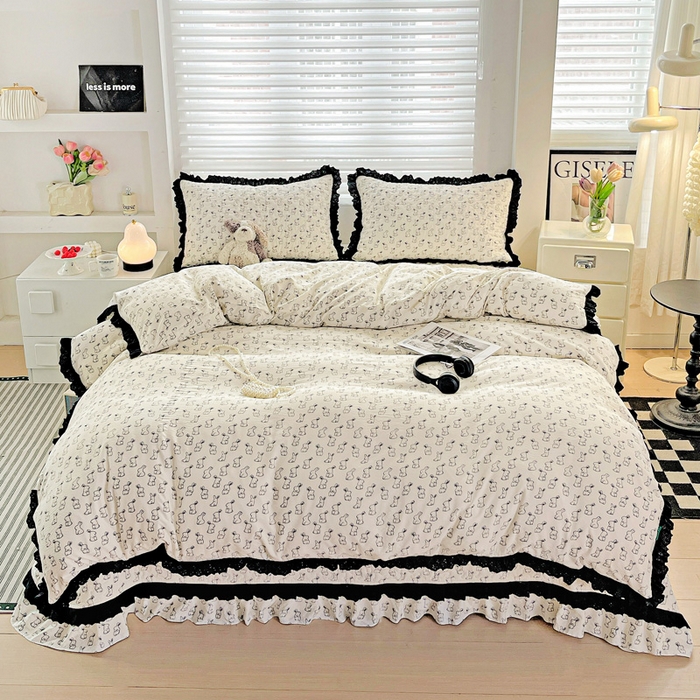 91家纺网 家纺一手货源 找家纺 （总）仟网汇 2025新款赫本风床盖四件套