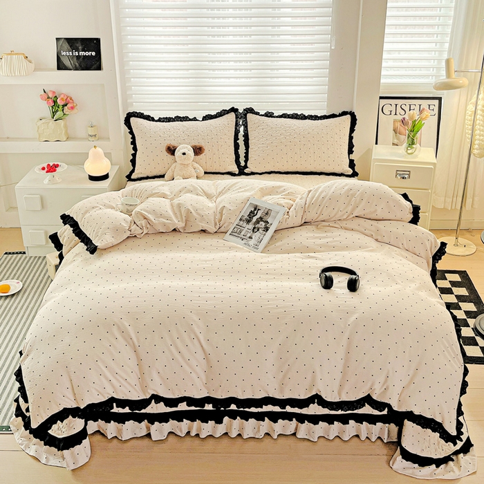 91家纺网 家纺一手货源 找家纺 仟网汇 2025新款赫本风床盖四件套 初恋