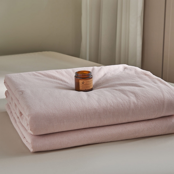 良品汇馆 2025新款日式无印水洗棉夏被良品大豆纤维被条纹全棉柔软夏凉被空调被子 米密条-粉