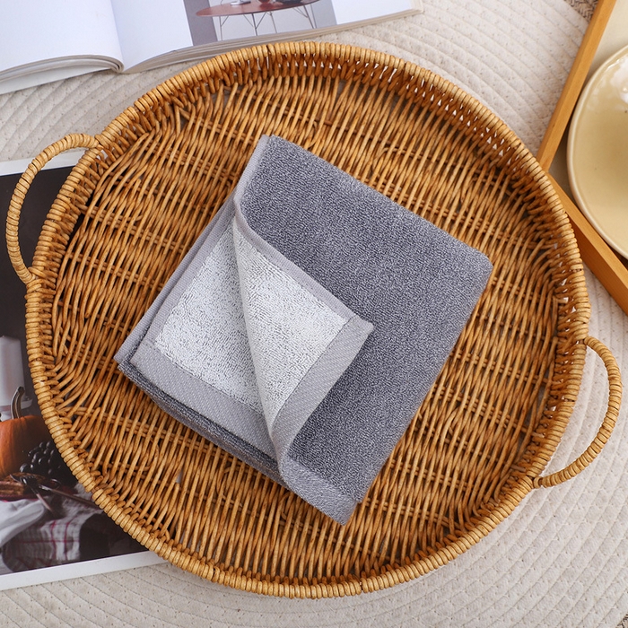 91家纺网 家纺一手货源 找家纺 良品汇馆 2025春夏新款日式无印全棉纯棉双面毛巾良品纯色浴室洗脸面巾高克重纯棉酒店宾馆 双面巾-灰色 34X74cm