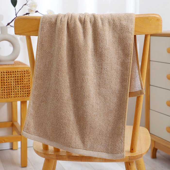 良品汇馆 2025春夏新款日式无印全棉纯棉双面毛巾良品纯色浴室洗脸面巾高克重纯棉酒店宾馆 双面巾-咖色 34X74cm