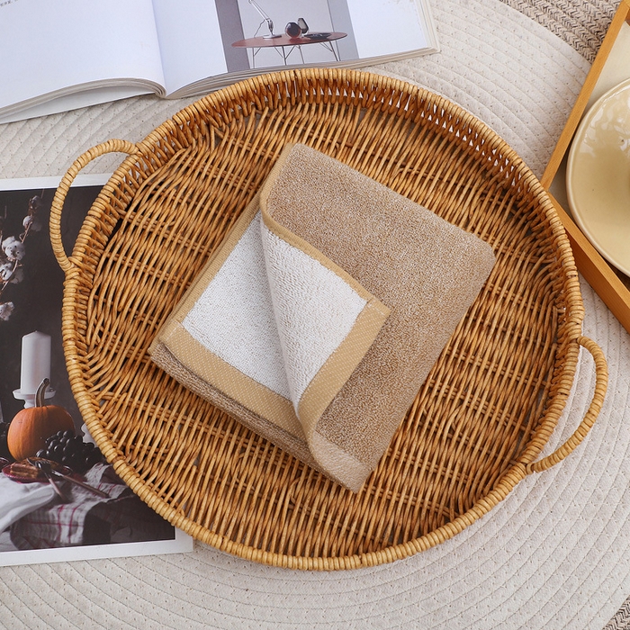 91家纺网 家纺一手货源 找家纺 良品汇馆 2025春夏新款日式无印全棉纯棉双面毛巾良品纯色浴室洗脸面巾高克重纯棉酒店宾馆 双面巾-咖色 34X74cm