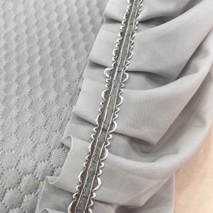 91家纺网 家纺一手货源 找家纺 瑞兴纺 2025新款高分子PE软凉席款床裙款 床裙款-玫瑰之恋-灰