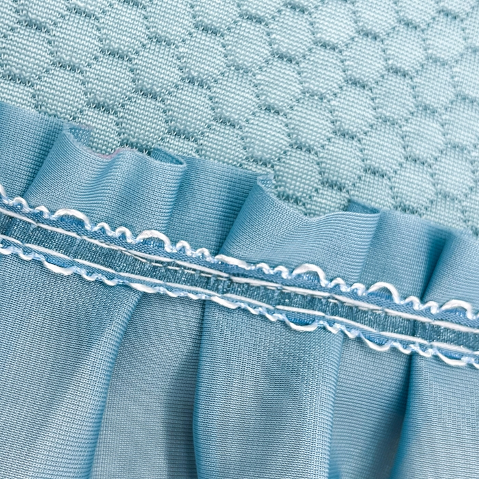 91家纺网 家纺一手货源 找家纺 瑞兴纺 2025新款高分子PE软凉席款床裙款 床裙款-小樱桃-蓝