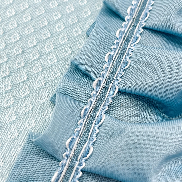 91家纺网 家纺一手货源 找家纺 瑞兴纺 2025新款高分子PE软凉席款床裙款 床裙款-华夫格-蓝