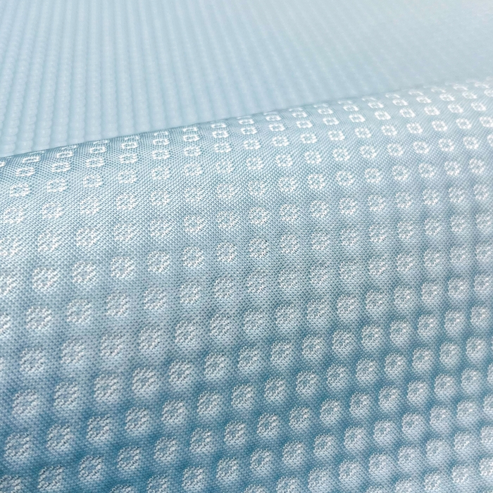 91家纺网 家纺一手货源 找家纺 瑞兴纺 2025新款高分子PE软凉席款床裙款 床裙款-华夫格-蓝