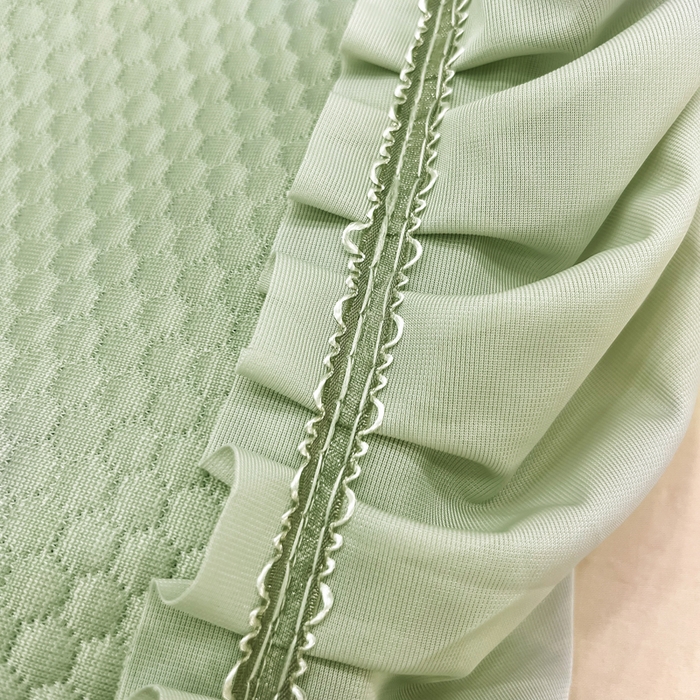 91家纺网 家纺一手货源 找家纺 瑞兴纺 2025新款高分子PE软凉席款床裙款 床裙款-玫瑰之恋-绿