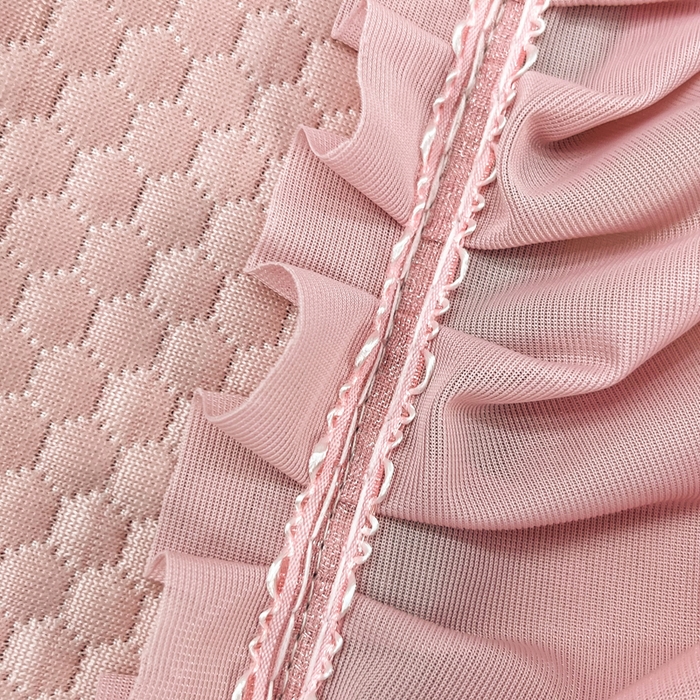 91家纺网 家纺一手货源 找家纺 瑞兴纺 2025新款高分子PE软凉席款床裙款 床裙款-五朵金花-粉