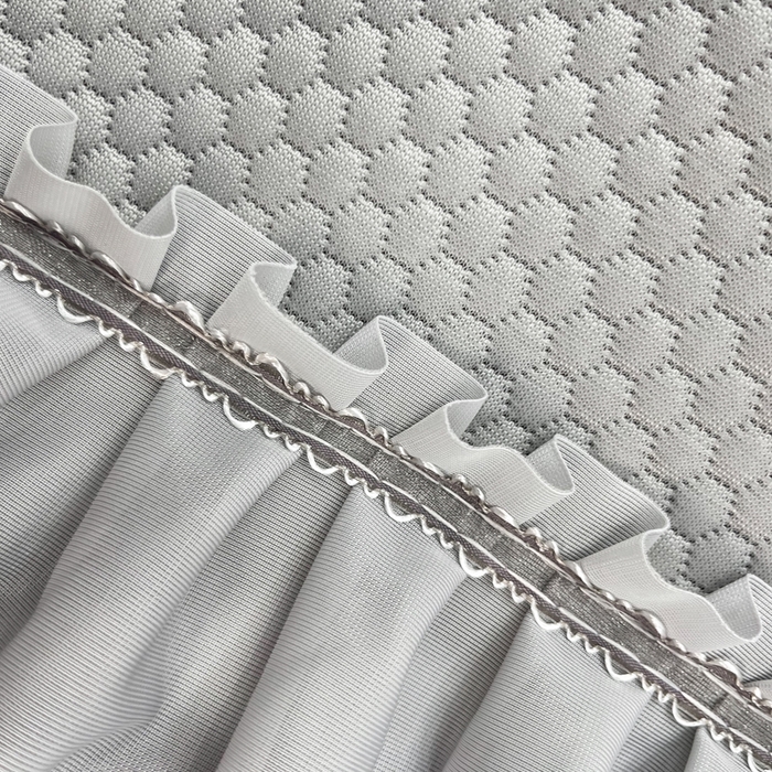 91家纺网 家纺一手货源 找家纺 瑞兴纺 2025新款高分子PE软凉席款床裙款 床裙款-小樱桃-灰