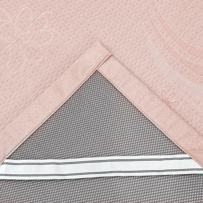 91家纺网 家纺一手货源 找家纺 瑞兴纺 2025新款高分子PE软凉席绣花款床单款 床单款-五朵金花-粉