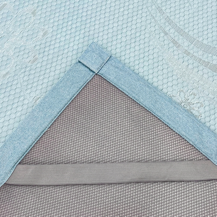 91家纺网 家纺一手货源 找家纺 瑞兴纺 2025新款高分子PE软凉席绣花款床单款 床单款-五朵金花-蓝