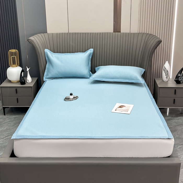 91家纺网 家纺一手货源 找家纺 （总）瑞兴纺 2025新款高分子PE软凉席绣花款床单款