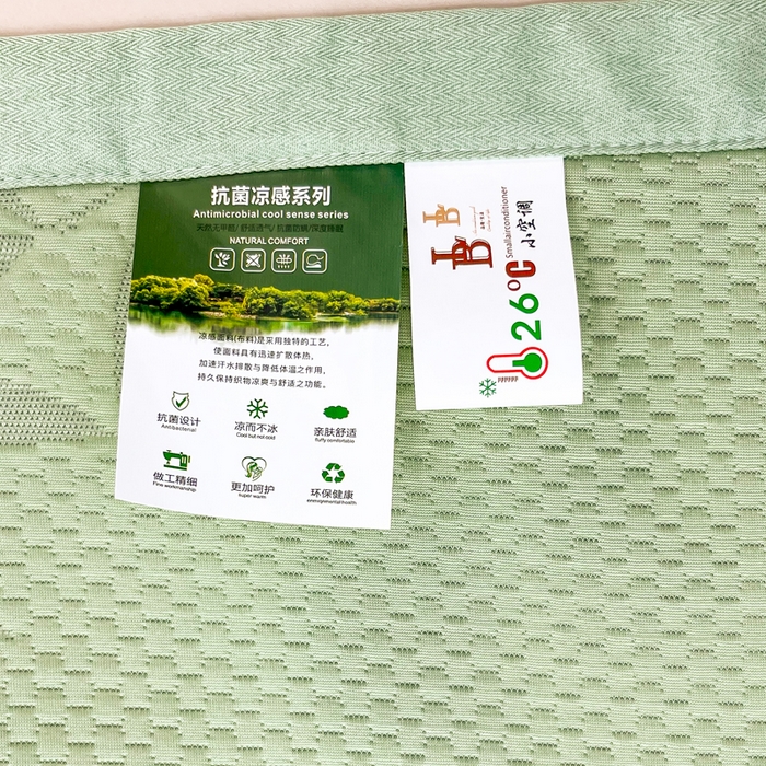 91家纺网 家纺一手货源 找家纺 瑞兴纺 2025新款高分子PE软凉席绣花款床单款 绣花床单款-竹林熊猫-绿