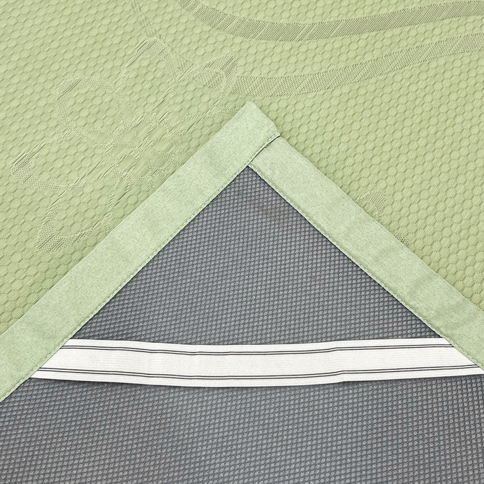 91家纺网 家纺一手货源 找家纺 瑞兴纺 2025新款高分子PE软凉席绣花款床单款 床单款-五朵金花-绿