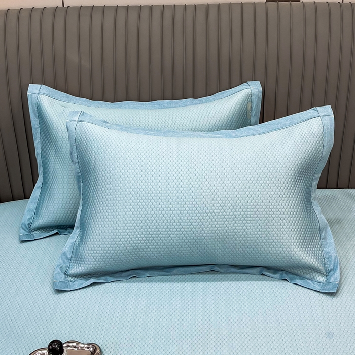 91家纺网 家纺一手货源 找家纺 瑞兴纺 2025新款高分子PE软凉席绣花款床单款 床单款-五朵金花-蓝