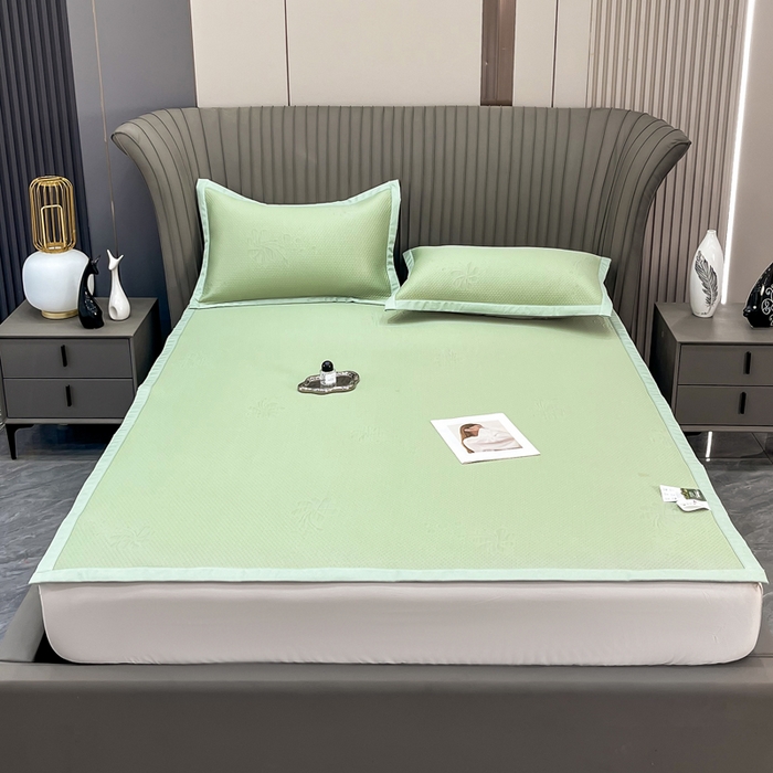 91家纺网 家纺一手货源 找家纺 （总）瑞兴纺 2025新款高分子PE软凉席绣花款床单款