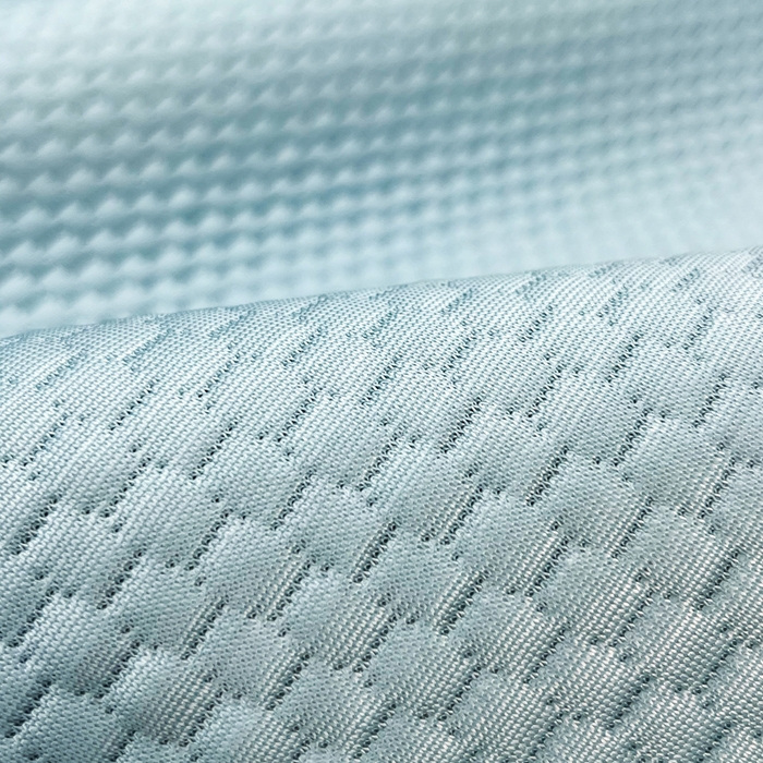 91家纺网 家纺一手货源 找家纺 瑞兴纺 2025新款高分子PE软凉席绣花款床单款 绣花床单款-竹林熊猫-蓝