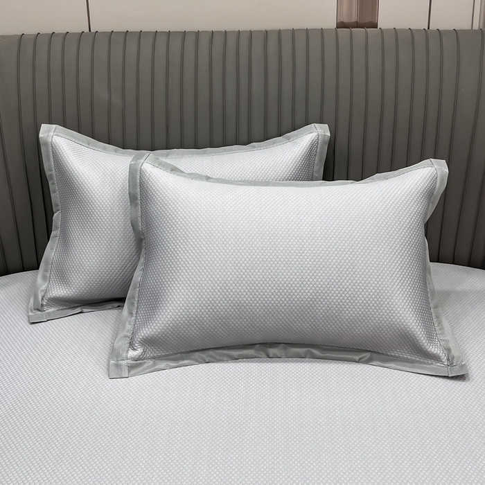 91家纺网 家纺一手货源 找家纺 瑞兴纺 2025新款高分子PE软凉席绣花款床单款 床单款-华夫格-灰