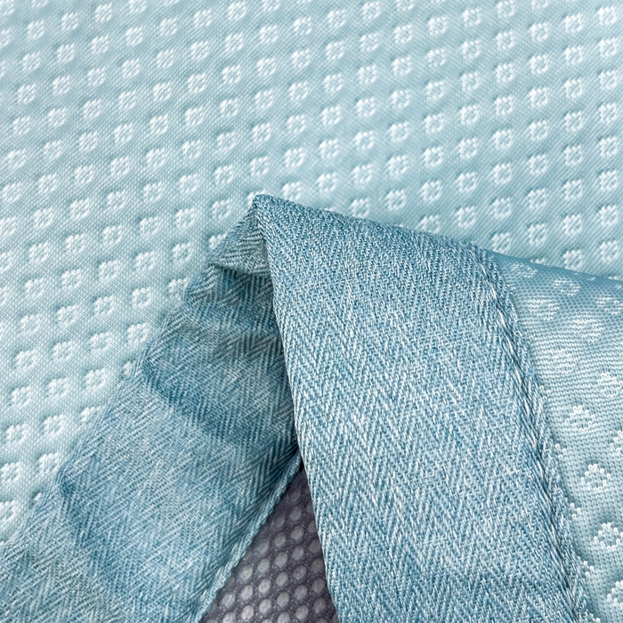 91家纺网 家纺一手货源 找家纺 瑞兴纺 2025新款高分子PE软凉席绣花款床单款 绣花床单款-格调-蓝