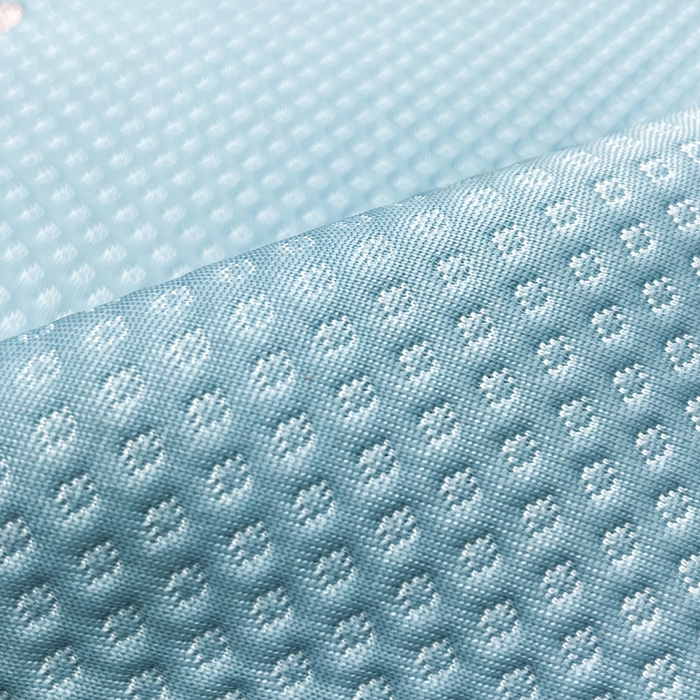 91家纺网 家纺一手货源 找家纺 瑞兴纺 2025新款高分子PE软凉席绣花款床单款 绣花床单款-格调-蓝