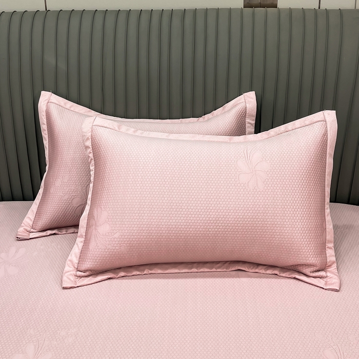 91家纺网 家纺一手货源 找家纺 瑞兴纺 2025新款高分子PE软凉席绣花款床单款 床单款-花之语-粉