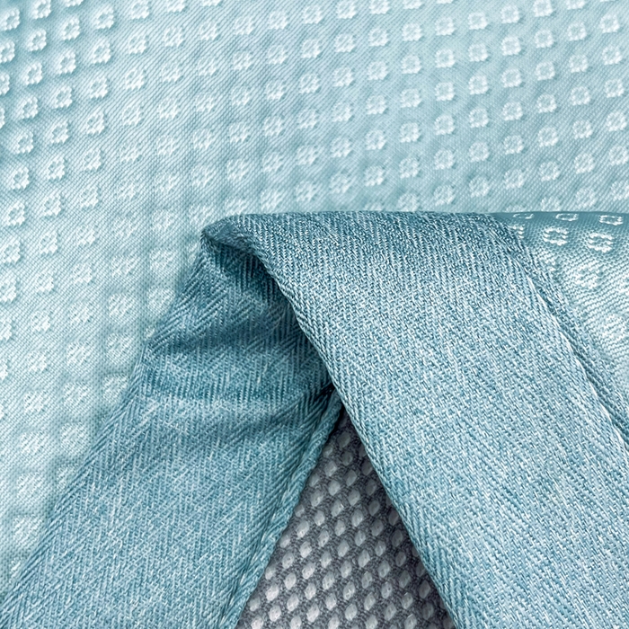 91家纺网 家纺一手货源 找家纺 瑞兴纺 2025新款高分子PE软凉席绣花款床单款 床单款-华夫格-蓝