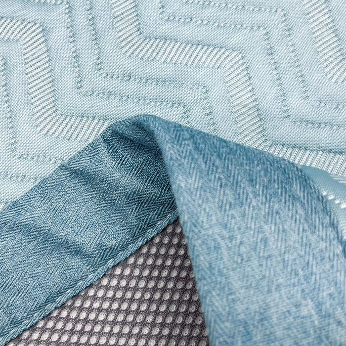 91家纺网 家纺一手货源 找家纺 瑞兴纺 2025新款高分子PE软凉席绣花款床单款 床单款-风尚-蓝