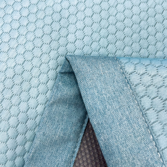 91家纺网 家纺一手货源 找家纺 瑞兴纺 2025新款高分子PE软凉席绣花款床单款 床单款-路易威-蓝