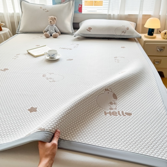 水云缦 2025新款提花冰豆豆软席 卡皮巴拉-咖-条席款