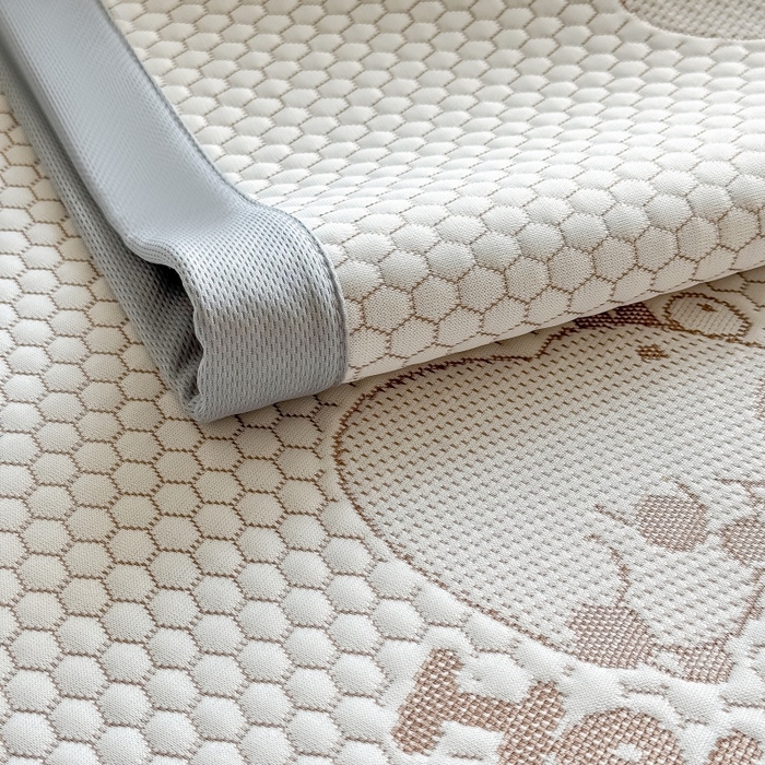 91家纺网 家纺一手货源 找家纺 水云缦 2025新款提花冰豆豆软席 卡皮巴拉-咖-条席款