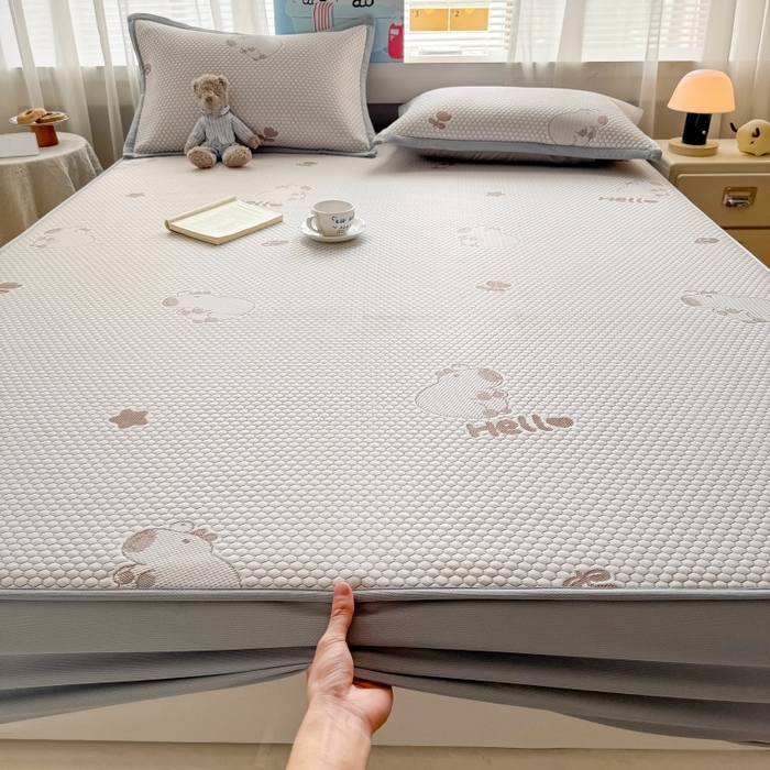 水云缦 2025新款提花冰豆豆软席床笠款 卡皮巴拉-咖-床笠款