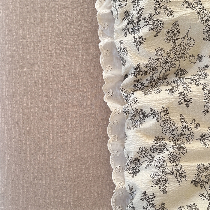 91家纺网 家纺一手货源 找家纺 斯卡诺家纺 2025新款纯棉花边双层纱四件套水洗棉四件套 洛可可