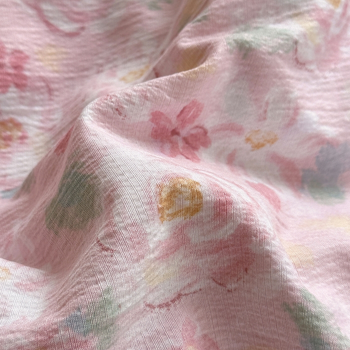 91家纺网 家纺一手货源 找家纺 斯卡诺家纺 2025新款纯棉花边双层纱四件套水洗棉四件套 十里桃花