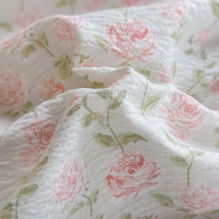 91家纺网 家纺一手货源 找家纺 斯卡诺家纺 2025新款纯棉花边双层纱四件套水洗棉四件套 幸福花开